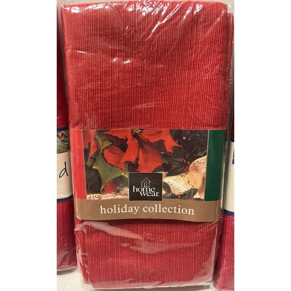3 packs of NWT Prescott Solid & Holiday Homewear RED Napkins (Set of 4 each)